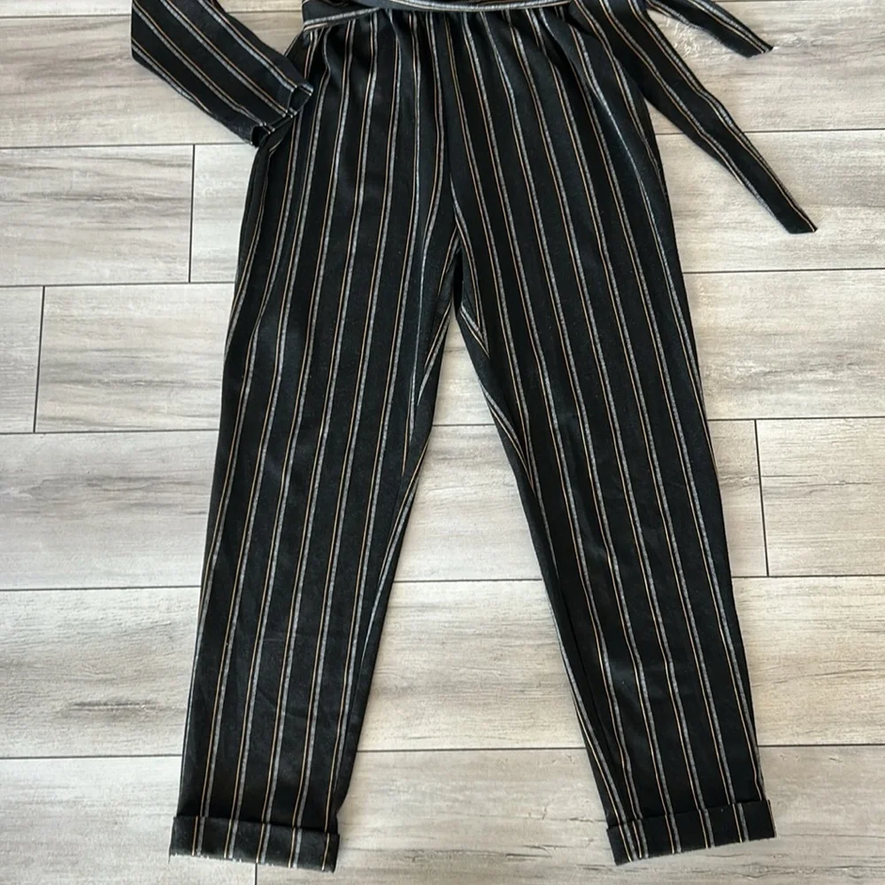 Alison Andrews Striped belted Jumpsuit size large